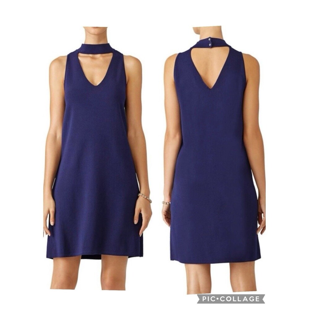 Milly Italian Structured Shift Dress Navy Blue Sz S